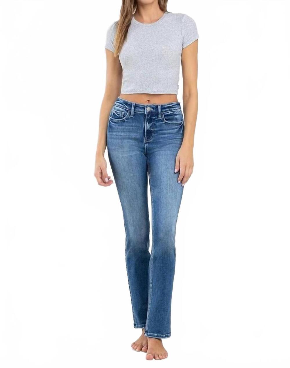 NEW VERVET BY FLYING MONKEY jeanne high rise long slim strait jeans in luxurious